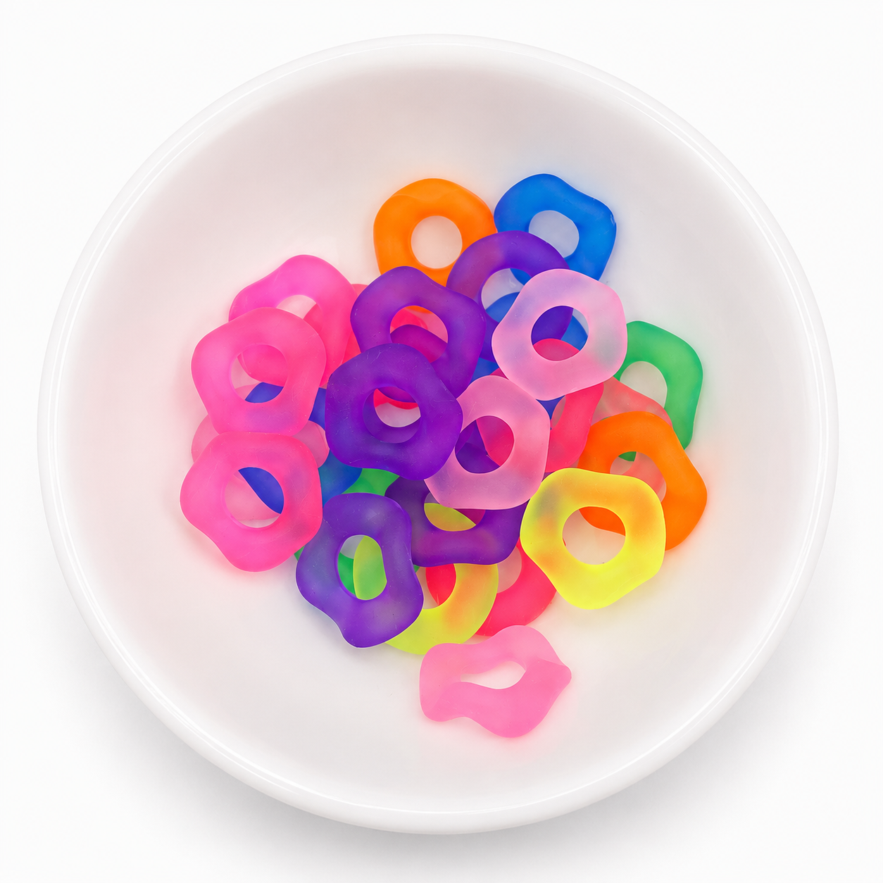 Fluro/Neon Silicone Spacer Beads β Pack of 20
