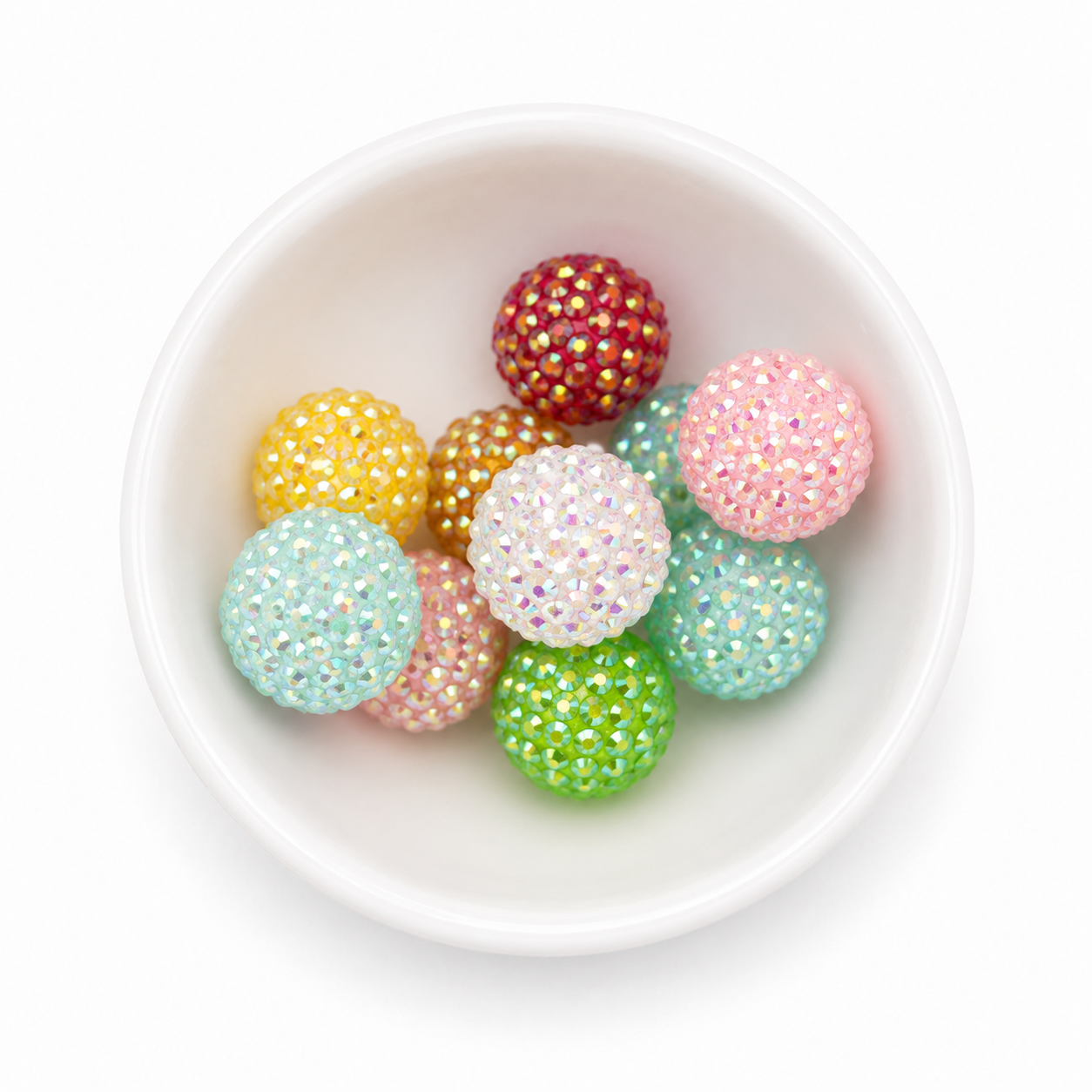 Pastel Rhinestone Beads – Pack of 10