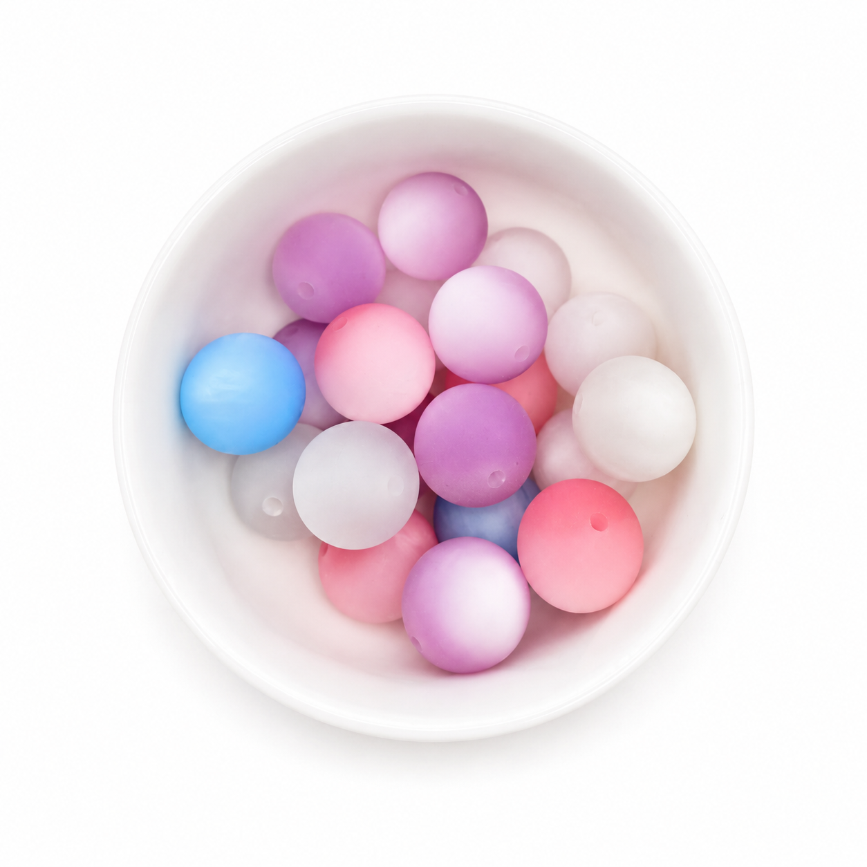 16mm Frosted Macaron Beads – Mixed Colours (20 Pack)