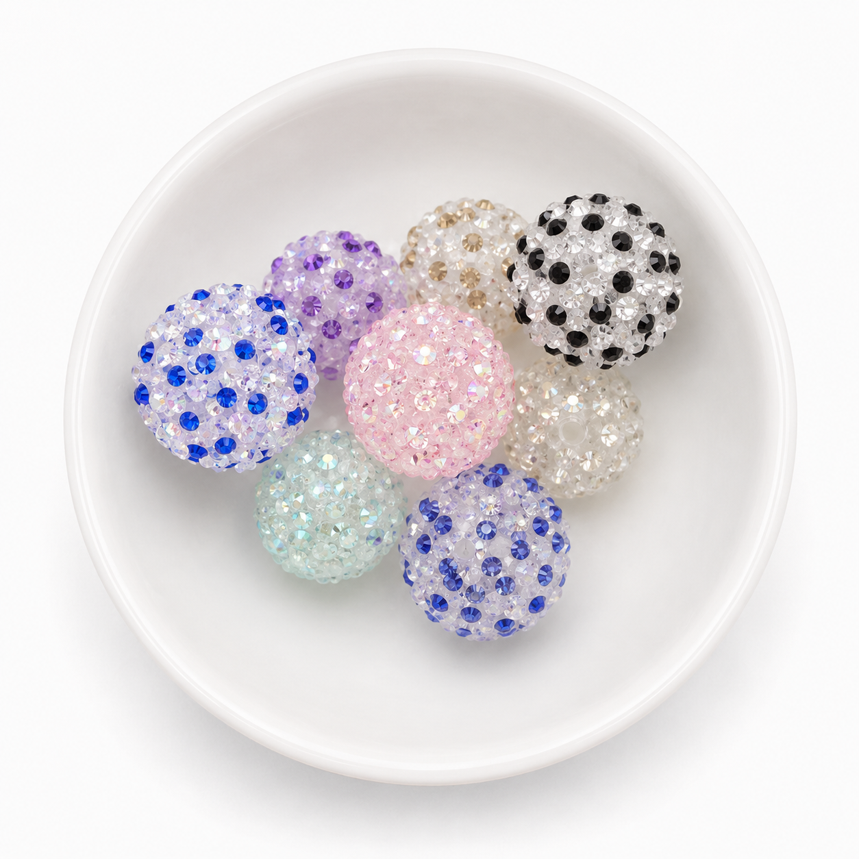 Crystal Rhinestone Beads – Pack of 8